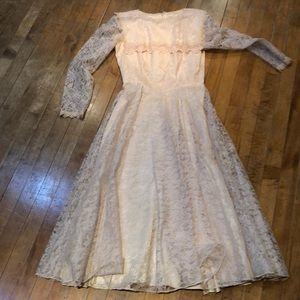 Vintage Eighties Pink Lace Dress